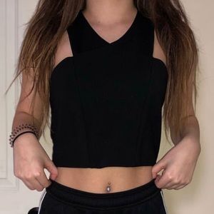 Express women’s black crop top